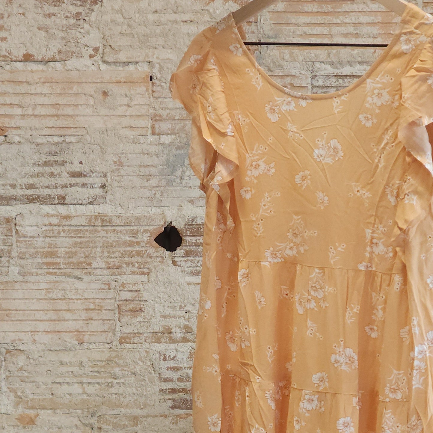 Floral Round Neck Ruffle Tiered Flare Dress