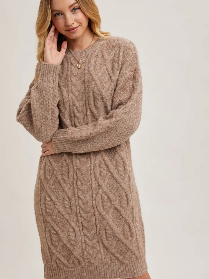 Cable Knit Sweater Dress