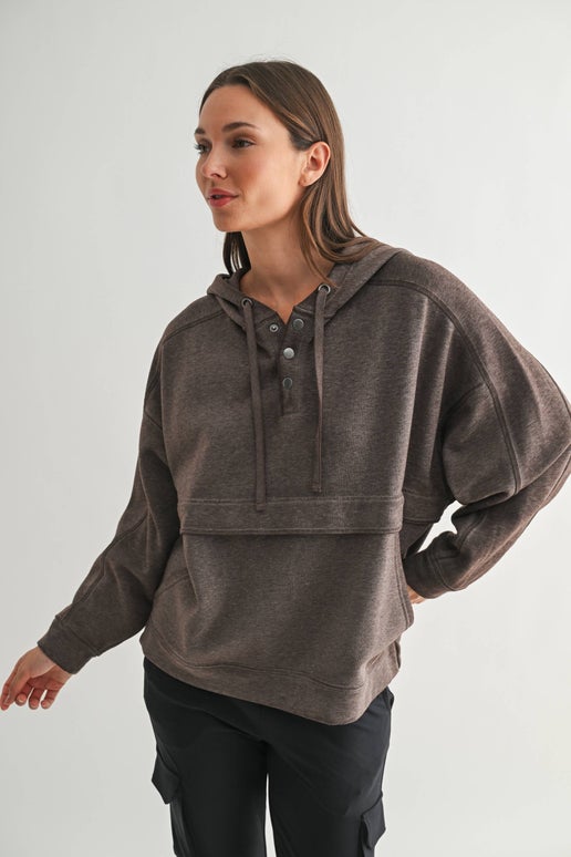 Drift Burnout Fleece Snap Hoodie