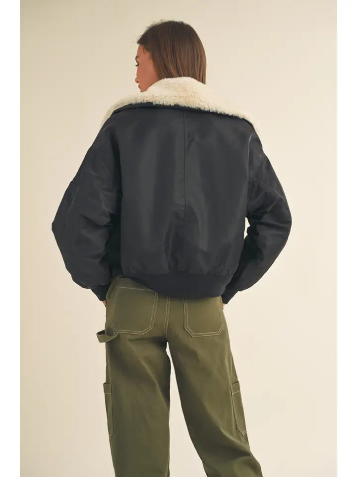 Fur Collared Bomber Jacket