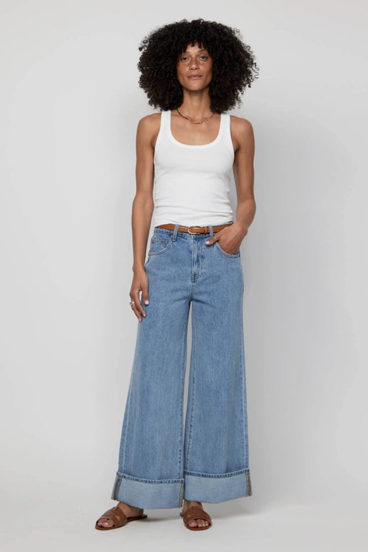 Parker Baggy Cuffed Wide Leg Jean