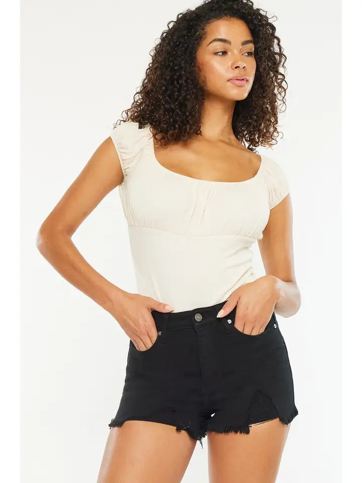 High Rise Distressed KanCan Denim Short