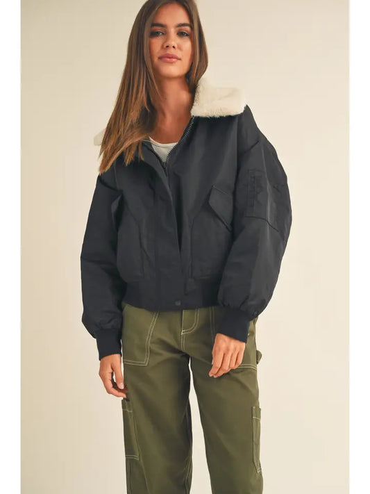Fur Collared Bomber Jacket