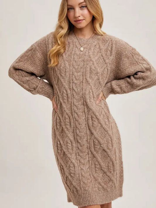 Cable Knit Sweater Dress