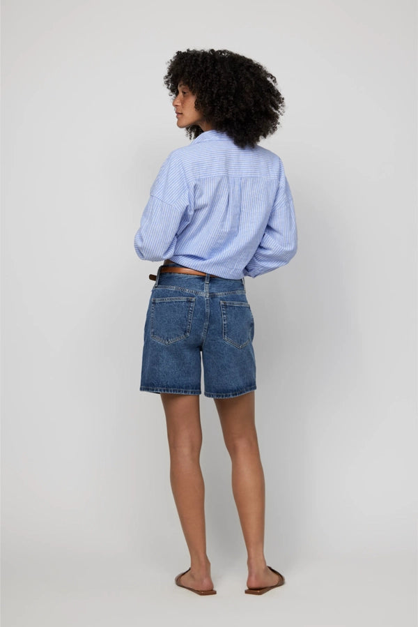 Oliver Logan - Emmerson High Rise Long Denim Short