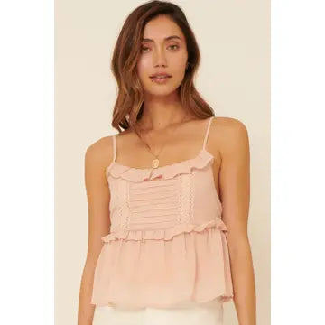 Lace Pleat Babydoll Cami
