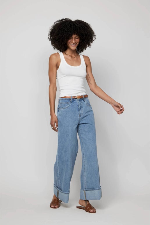 Parker Baggy Cuffed Wide Leg Jean
